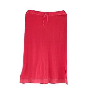 Fresh Produce Orange Skirt M 100% Cotton Summer Beachy Tie Waist Comfort Resort